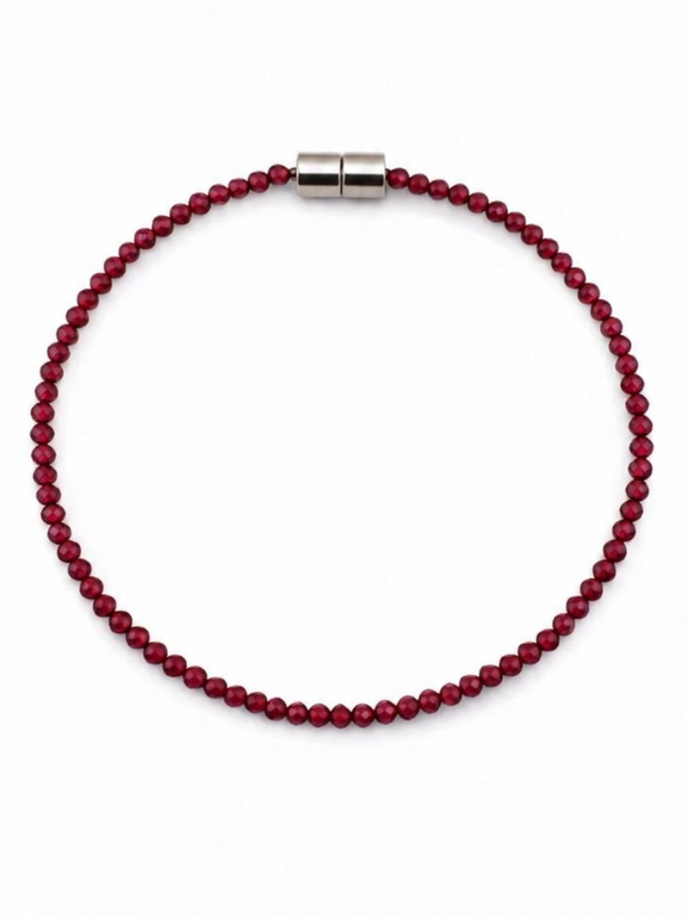 Purple Garnet Gemstone Magnetic Bracelet 7”